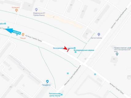 Билборд B в Днепр (Днепропетровск), 3х6  Героїв Праці вул., 37, з центру (Володимирівська церква) схема