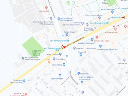 Билборд A в Харькове, 3х6  Полтавський шлях вул. - Холодногірська (Єлізарова), з ценру схема