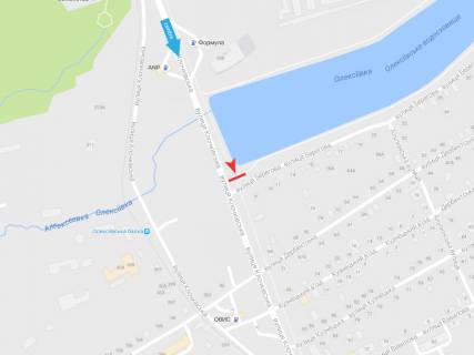 Билборд B в Днепр (Днепропетровск), 3х6  Клочківська вул. - Берегова вул., в центр схема