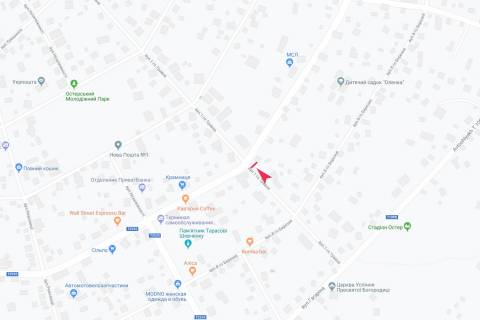 Билборд A в Остре вул Першого травня схема