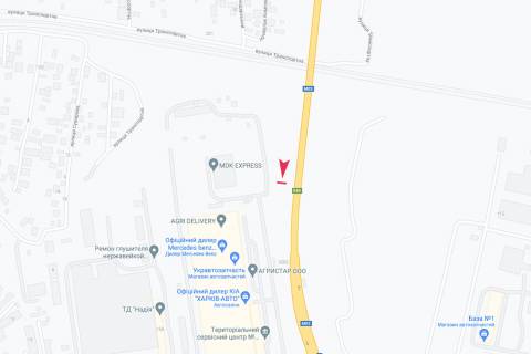 Билборд A в Харькове, 3х6  Виїзд в м. Харків ринок Лоск. Пісочин - Харків, з міста схема