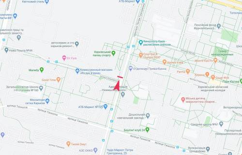 Білборд, Бігборд (Борд)  B у Харкові, 3х6  Петра Григоренка пр-т, 2 - Олімпійська вул., в центр схема