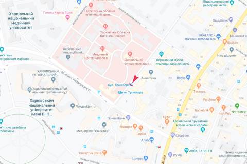 Ситилайт B в Харькове, 1,24х1,84  Трінклера вул., 6 (зупинка Трінклера), в центр схема