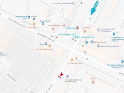 Билборд B в Харькове, 3х6  Академіка Павлова вул., 134/16, в центр (ст.м.Студентська) схема