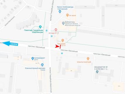 Ситилайт B в Харькове, 1,24х1,84  просп. Ювілейний (П'ятдесятиріччя ВЛКСМ ), 49/8 (1) (зупинка Гвардійців-Широнінців), з центру схема