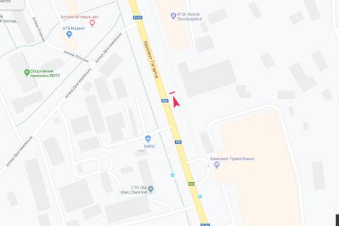 Білборд, Бігборд (Борд)  A у Харкові, 3х6  Аерокосмічний (Гагаріна) пр-т - Атонова (Аерофлотська) вул., 2, в центр схема