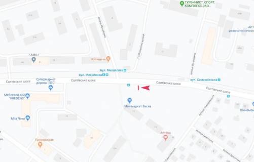 Билборд B в Харькове, 3х6  Салтівське шосе, 12, в центр схема