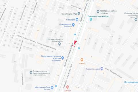 Билборд A в Днепр (Днепропетровск), 3x6  Олександра Поля (Кірова) пр., 80 схема