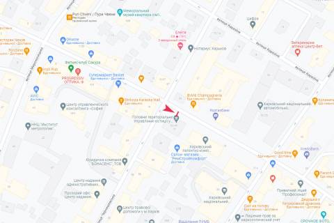 Ситилайт A в Харькове, 1,24х1,84  Ярослава Мудрого (Петровського) вул., 16 схема