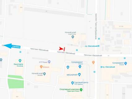 Билборд B в Харькове, 3х6  просп. Ювілейний (П'ятдесятиріччя ВЛКСМ ) 55-А, з центру (ТРК Україна) схема