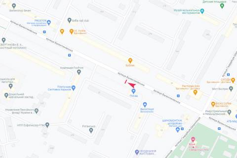 Билборд B в Харькове, 3х6  Валентинівська вул., 26 схема