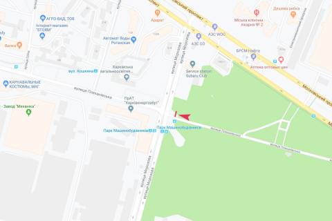 Билборд A в Харькове, 3х6  Георгія Тарасенка (Плеханівська) вул. - Академіка Волкова (Морозова) вул., в центр схема