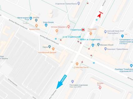 Билборд A в Харькове, 3х6  Академіка Павлова вул., 140 (1), з центру (ст.м.Студентська) схема