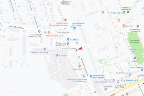 Билборд A в Харькове, 3х6  Холодногірська (Єлізарова) вул., 9, в центр схема
