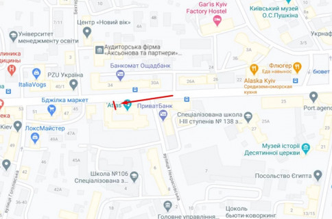 Брандмауэр A в Киеве вул. Січових Стрільців (Артема), 37-41 схема