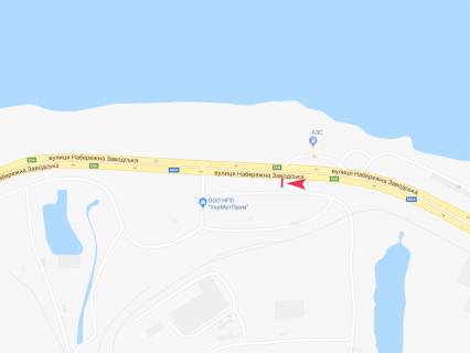 Билборд B в Днепр (Днепропетровск), 3x6  Набережна Заводська, навпроти АЗС Глоріус схема