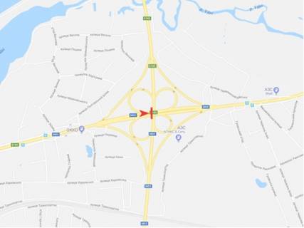 Билборд  в Запорожье Киевская трасса, въезд схема