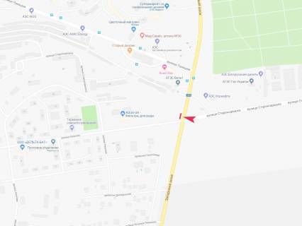Билборд A в Днепр (Днепропетровск), 2.9x5.9  Запорізьке шосе - Наукова вул., навпроти АЗС УкрНафта, ж/м Тополя-3, виїзд з міста схема