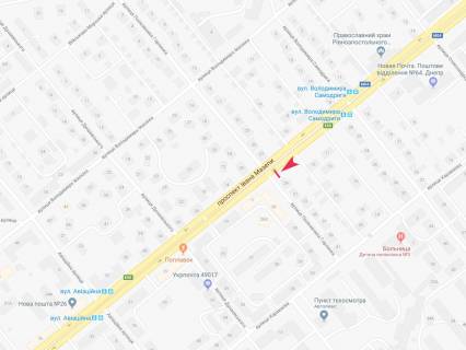Білборд, Бігборд (Борд)  B у Дніпро (Дніпропетровськ), 3x6  Івана Мазепи (Петровського) пр. - Полковника Горленка (Революційна) вул. схема