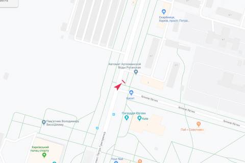 Білборд, Бігборд (Борд)  A у Запоріжжі Петра Григоренка пр-т - Юрьева б-р, 3, в центр схема