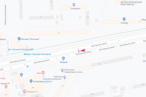 Билборд A в Запорожье Салтовское шоссе, 256, в центр схема
