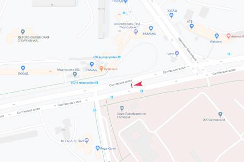 Билборд A в Запорожье Салтовское шоссе, 264-А, в центр схема