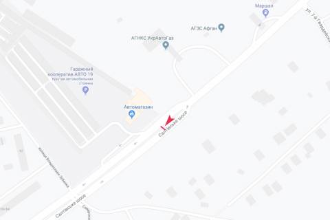 Билборд A в Запорожье Салтовское шоссе, 161-б, в центр схема