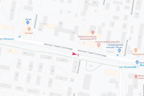 Призматрон, Призма A у Запоріжжі Героев Сталинграда пр-т - Фонвизина ул., 10, из центра - 186075 схема