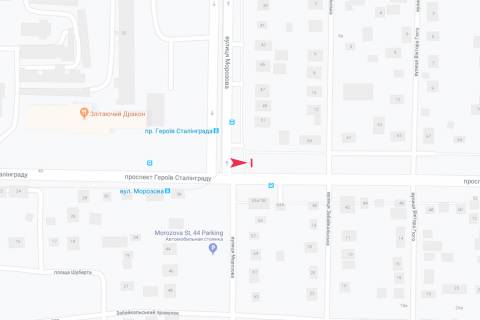 Призма B в Запорожье Героев Сталинграда пр-т, 51 - Морозова ул., из центра - 186083 схема