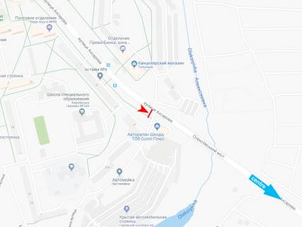 Билборд A в Днепр (Днепропетровск), 3х6  Ахсарова вул., 20, в центр схема
