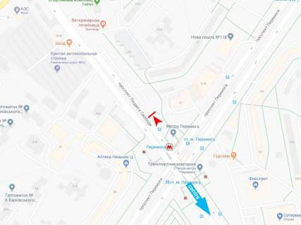 Призма A в Харькове, 3х6  Людвіга Свободи пр-т - Перемоги пр-т, 61-А, з центру - 471698 схема