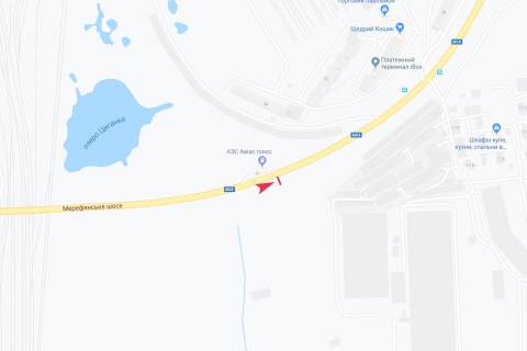 Билборд A в Харькове, 3х6  Мереф'янське шосе (навпроти будинку № 36), в центр схема