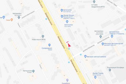 Призма A в Днепр (Днепропетровск), 3x6  Запорізьке шосе 31 (за поворотом на вул. Космічну) - 416637 схема