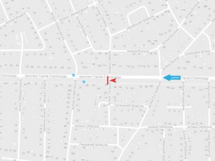 Билборд B в Днепр (Днепропетровск), 3х6  Богдана Хмельницького (Героїв Сталінграда) пр-т - Новоазовська (Тагільська) вул., в центр схема