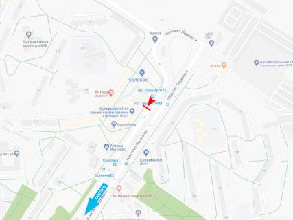 Билборд A в Днепр (Днепропетровск), 3х6  Перемоги пр-т, 75-А, в центр схема