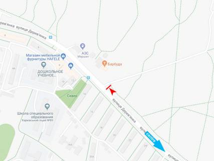 Билборд A в Днепр (Днепропетровск), 3х6  Василя Дерев'янка вул. (Колиш. Пров. Залізничний). (навпроти б. № 16), з центру схема