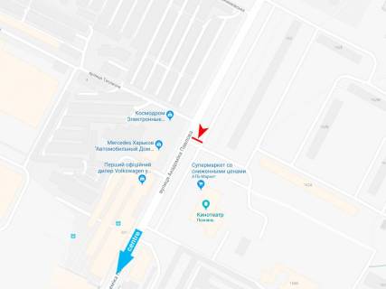 Билборд B в Харькове, 3х6  Академіка Павлова вул., 162 (1), в центр (Соллі-Плюс) схема