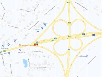 Билборд A в Песочине, 3х6  Полтавський шлях вул. - Окружна вул., в центр схема