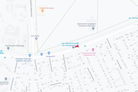 Билборд A в Харькове, 1,24х1,84  Салтівське шосе (навпроти будинку № 176) (зупинка Марії Заньковецької (Мотронінська)),в центр схема