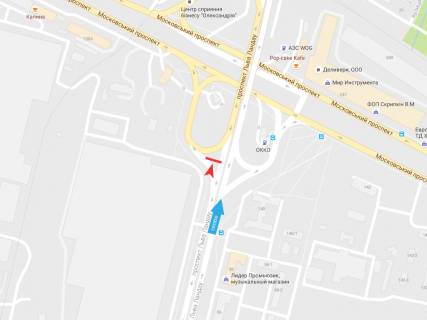 Билборд B в Харькове, 6х3  просп. Льва Ландау (50-річчя СРСР) + просп. Героїв Харкова (Московський) схема