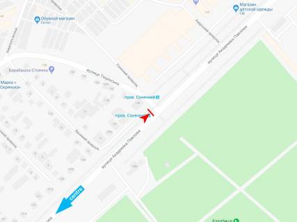 Билборд A в Харькове, 1,24х1,84  Академіка Павлова вул., 149 (зупинка провулок Сонячний), з центру схема