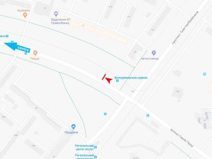 Билборд A в Харькове, 1,24х1,84  Нескорених вул. (колиш. Героїв Праці вул.)., 37 (2) (зупинка Володимирська церква), з центру схема