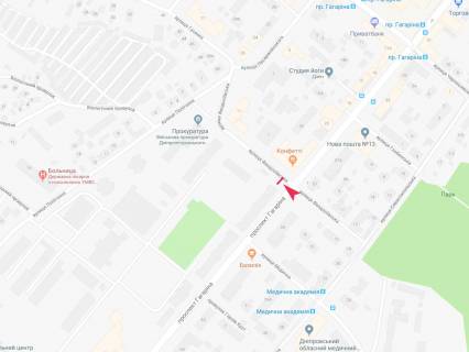 Бэклайт B в Днепр (Днепропетровск), 2.34x3.14  Науки (Гагаріна) пр., 26/10, Університет МВС, 10 корпус схема