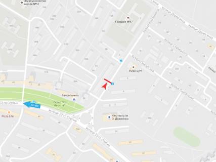 Билборд B в Харькове, 3х6  Космонавтів вул., 3, з центру схема