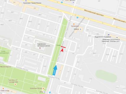 Билборд A в Харькове, 3х6  Харківських Дивізій вул., 5, в центр схема