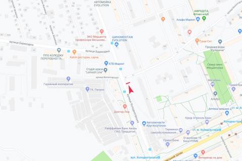 Билборд A в Харькове, 3х6  Холодногірська (Єлізарова) вул., 4 - Волонтерська вул., з центру схема
