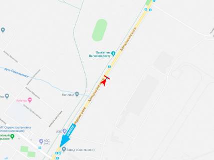 Билборд B в Харькове, 1,24х1,84  Харківське шосе (Білгородське шосе), 7-А (1) (зупинка вул. Макаренка) схема