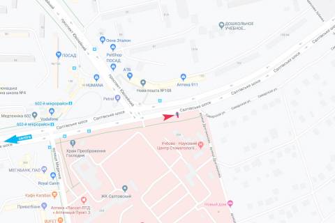 Билборд A в Харькове, 1,24х1,84  Салтівське шосе, 268 (зупинка Драгоманова), з центру схема