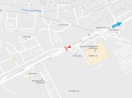 Билборд B в Днепр (Днепропетровск), 3х6  Льва Ландау пр-т, 2/2, з центру схема