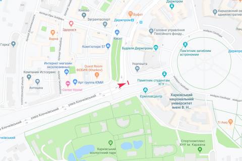 Скроллер A в Харькове, 3,1х2,2  Клочківський узв (Пассіонарії узв.) - просп. Незалежності (просп. Правди) в центр, VIP - 471499 схема